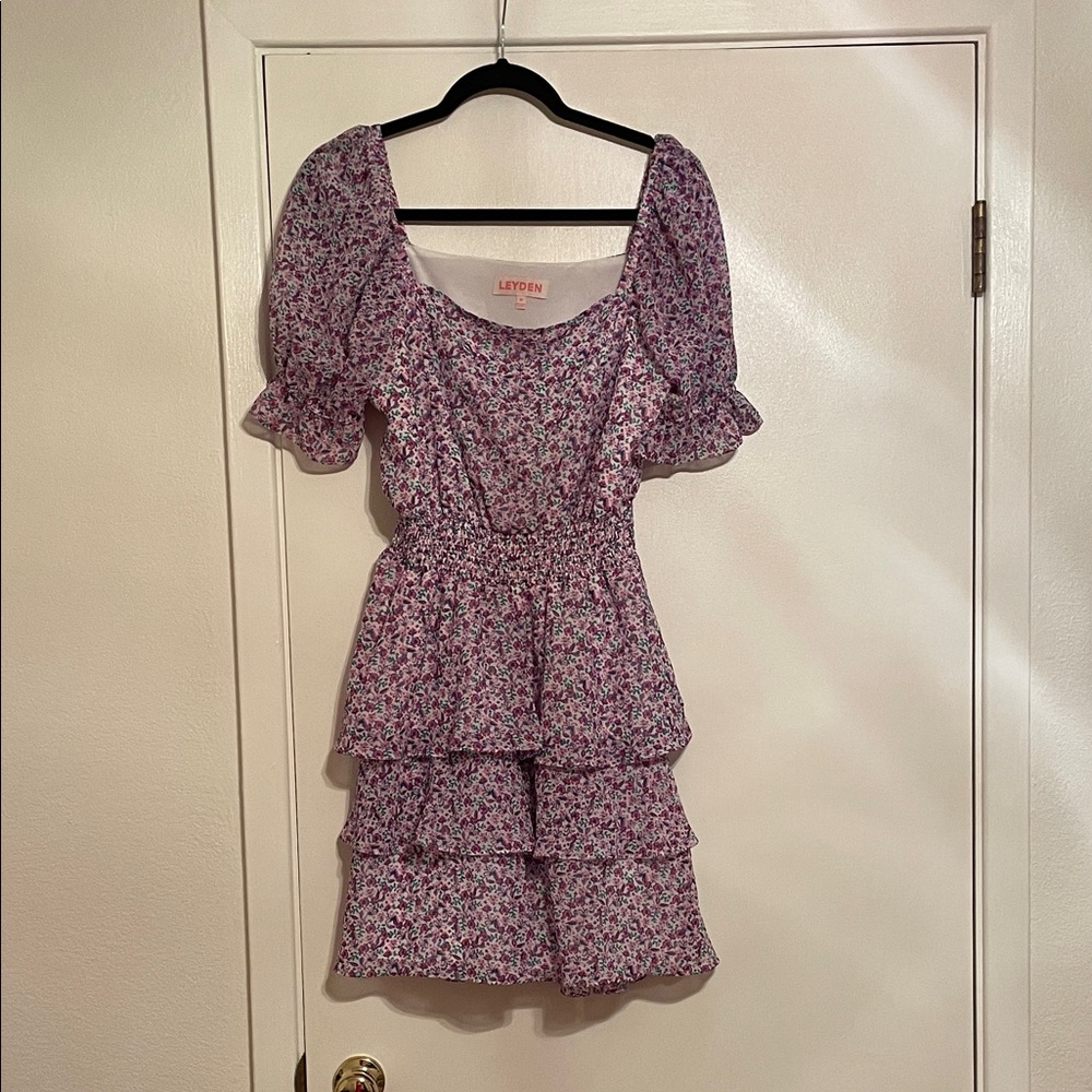 Leyden Purple Floral Mini Dress